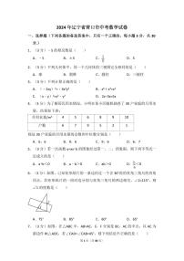 2024年辽宁省营口市中考数学模拟试卷（含解析版）