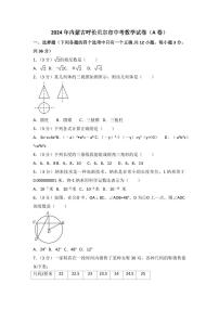 2024年内蒙古呼伦贝尔市中考数学模拟试卷（A卷）（含解析版）