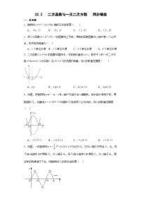 初中数学人教版（2024）九年级上册22.2二次函数与一元二次方程巩固练习