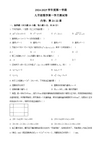 广东省汕头市潮南实验学校2024-2025学年九年级上学期第一次月考数学试题（原卷版）-A4