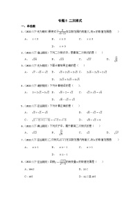 (安徽版)中考数学一轮复习专题训练专题5 二次根式（含答案）