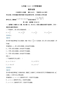 辽宁省大连市知行中学2024-2025学年九年级上学期数学卷10 月考数学试题（解析版）-A4