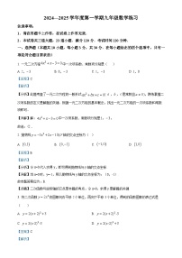 辽宁省大连市普兰店市2024-—2025学年九年级上学期10月月考数学试卷（解析版）-A4