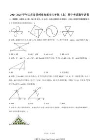 2024～2025学年江苏省扬州市高邮市八年级(上)期中数学试卷(含答案)