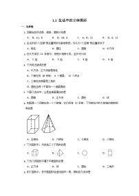 初中数学北师大版（2024）七年级上册1.1 生活中的立体图形练习