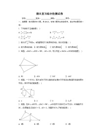 北师大版 八年级数学下册 期末复习 综合检测试卷