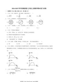 2024～2025学年浙教新版七年级上册数学期末复习试卷(含详解)