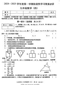 2024～2025学年陕西省西安市莲湖区阶段性学习效果评估九年级(上)数学试卷(四)(无答案)