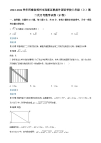 河南省郑州枫杨外国语学校2023-2024学年八年级上学期第二次月考数学试题（解析版）-A4