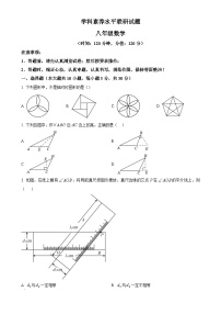 山东省临沂市罗庄区2024-2025学年八年级上学期期中考试数学试题（原卷版）-A4