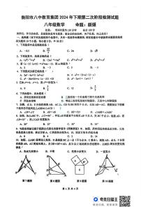 湖南省衡阳市八中教育集团2024-2025学年上学期12月月考八年级数学试卷