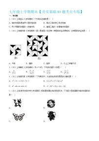 沪教版数学七年级上册期期末【夯实基础80题考点专练】（2份，原卷版+解析版）