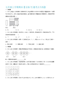 沪教版数学七年级上册期期末【压轴72题考点专练】（2份，原卷版+解析版）