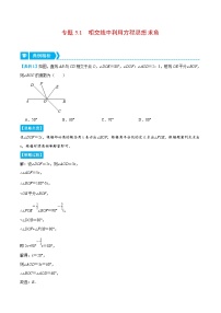 人教版数学七下重难点培优训练专题5.1 相交线中利用方程思想求角（2份，原卷版+解析版）