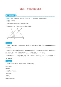 人教版数学七下重难点培优训练专题5.4 平行线的判定与性质（2份，原卷版+解析版）