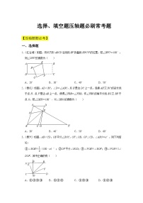 人教版数学七年级下册期中选择、填空题压轴题必刷常考题（2份，原卷版+解析版）