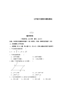 人教版数学七年级下册期末模拟测试（二）（2份，原卷版+解析版）
