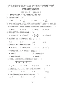 安徽省六安市金安区六安皋城中学2024-2025学年七年级上学期11月期中数学试题