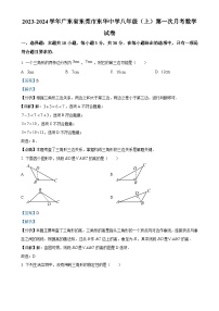 广东省东莞市东华初级中学2023-2024学年八年级上学期第一次月考数学试题（解析版）-A4