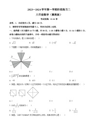 河北省邢台市第三中学2023-2024学年八年级上学期第三次月考数学试题（原卷版）-A4