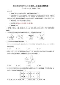 八年级数学期末模拟卷（考试版）【测试范围：八年级上册第1章-第5章】（青岛版）-A4