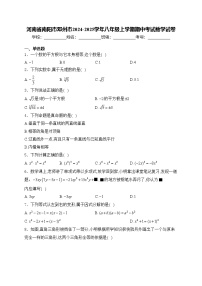 河南省南阳市邓州市2024-2025学年八年级上学期期中考试数学试卷(含答案)