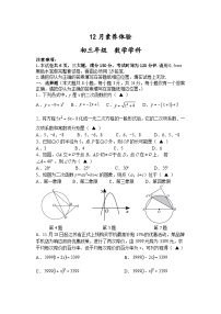 江苏省扬州市京华梅岭中学2024-2025学年九年级上学期12月月考数学试题