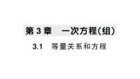 湘教版（2024）七年级上册（2024）第3章 一次方程（组）3.1 等量关系和方程作业ppt课件