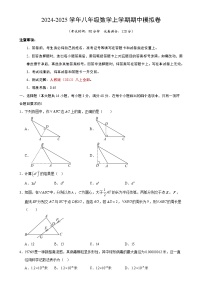 八年级数学上学期期末模拟卷（人教版）（河北专版）（考试版A4） -A4