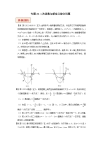 中考数学二轮复习压轴题培优训练专题22二次函数与新定义综合问题（2份，原卷版+解析版）