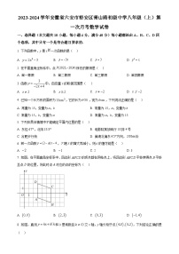 安徽省六安市裕安区青山路初级中学2023-2024学年八年级上学期第一次月考数学试题（原卷版）-A4