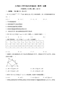 山东省青岛市李沧区海诺学校2024-2025学年九年级数学上学期第一次月考试卷（原卷版）-A4