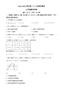 辽宁省沈阳市虹桥中学2024-2025学年上学期九年级10月份月考数学试卷（原卷版）-A4
