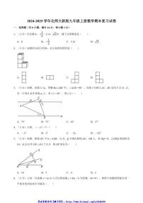 2024～2025学年北师大新版九年级上册数学期末复习试卷(含答案)