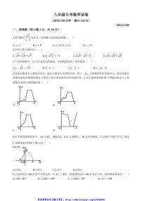 2024～2025学年黑龙江省绥化市八年级(上)12月月考数学试卷(无答案)