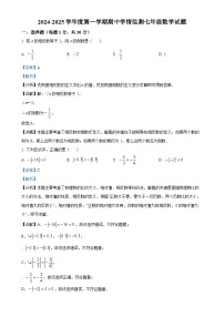 山东省济宁市金乡县2024-2025学年七年级上学期期中考试数学试题（解析版）-A4