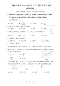 重庆市第八中学校2024—2025学年九年级上学期第三学月月考数学试题