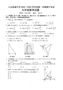 安徽省六安皋城中学2024--2025学年九年级上学期期中数学测试卷