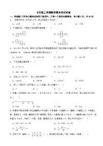 四川省广元市2024年七年级上学期数学期末考试试卷【含答案】