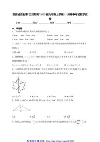 2024～2025学年安徽省淮北市“五校联考(月考)”九年级(上)期中数学试卷(含详解)