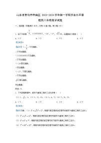 2023~2024学年山东省青岛市市南区八年级(上)期末数学试卷(解析版)