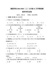 哈尔滨市德强中学2024-2025学年九年级上学期11月月考数学试卷和答案