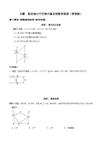 人教版数学七下期末高频考点练习第03讲 相交线与平行线中蕴含的数学思想（2份，原卷版+解析版）