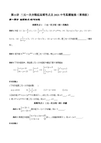 人教版数学七下期末高频考点练习第11讲 二元一次方程组（2份，原卷版+解析版）