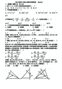 黑龙江省哈尔滨工业大学附属中学校2024-2025学年八年级上学期 数学阶段试题(12月)