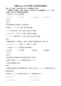 精品解析：安徽省合肥市部分中学2023-2024学年九年级上学期月考数学试题（解析版）-A4