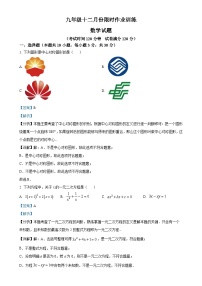 精品解析：安徽省亳州市部分学校2023-2024学年九年级上学期月考数学考试试题（解析版）-A4