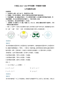 精品解析：河北省唐山市丰润区2024--2025学年九年级上学期期中数学试题 （解析版）-A4