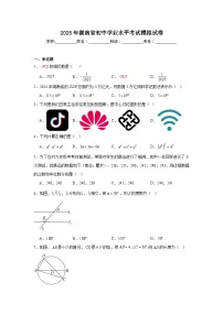 2025年湖南省初中学业水平考试数学模拟试卷