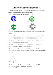 人教版八年级上册数学期末考试复习试卷 (1)及答案